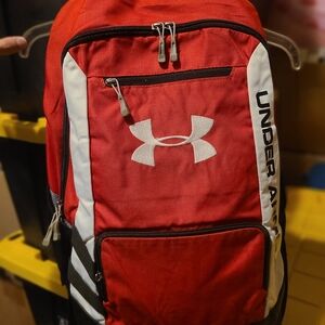 Under Armour Red and White Backpack